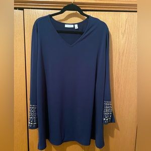 Susan Graver Tunic Navy 3XL